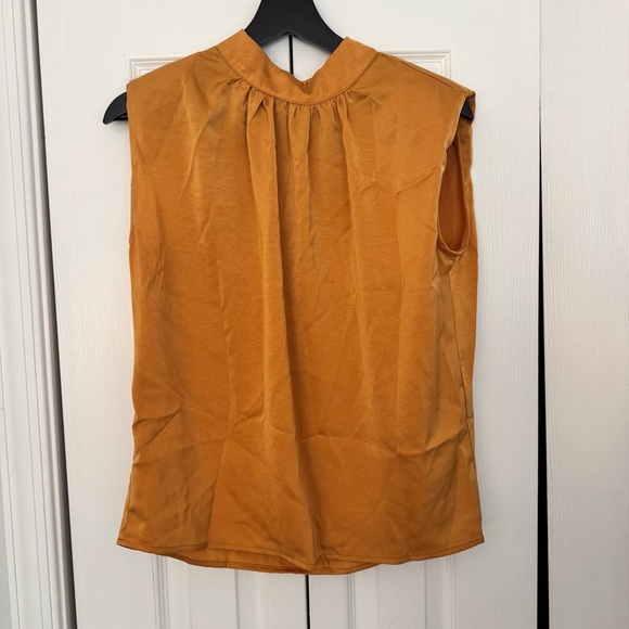 NWT Gold Satin High Neck Blouse - Picture 2 of 6